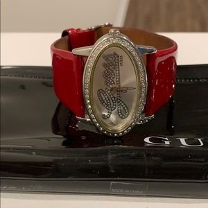 Guess Patent Leather Strap Wrist Watch